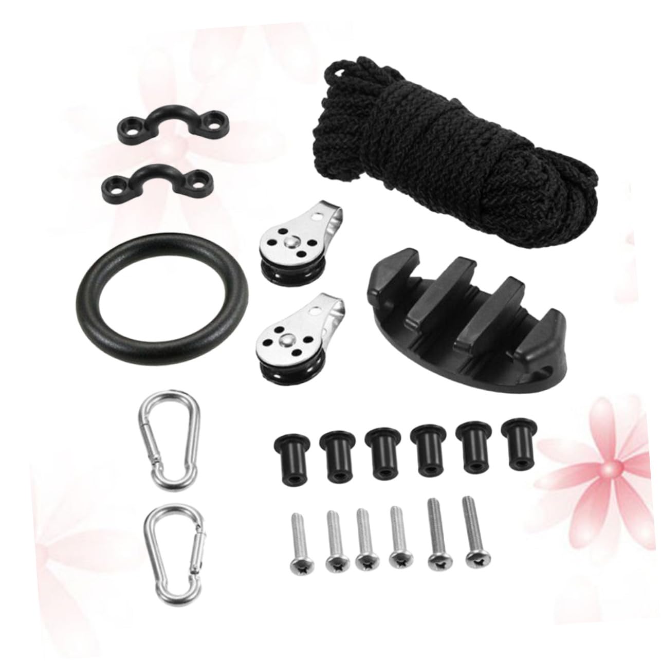 ibasenice Kit De Carro De Anclaje para Canoa Kit De Carro De Anclaje para Kayak Anillo De Aparejo para Accesorios De Kayak Cornamusa para Deportes Acuáticos