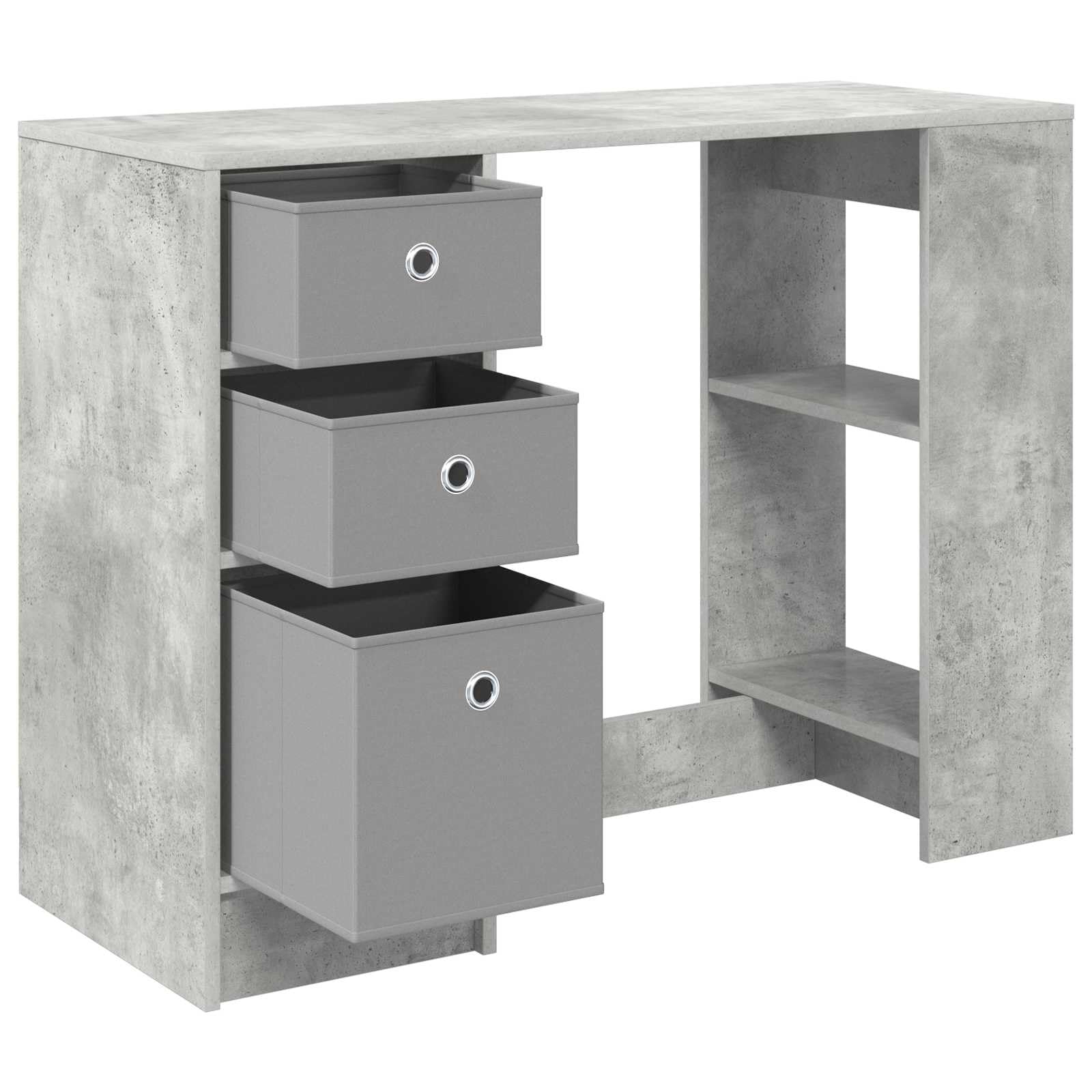Scrivania Grigio cemento 100 x 40 x 75 cm Legno lavorato con cassetti