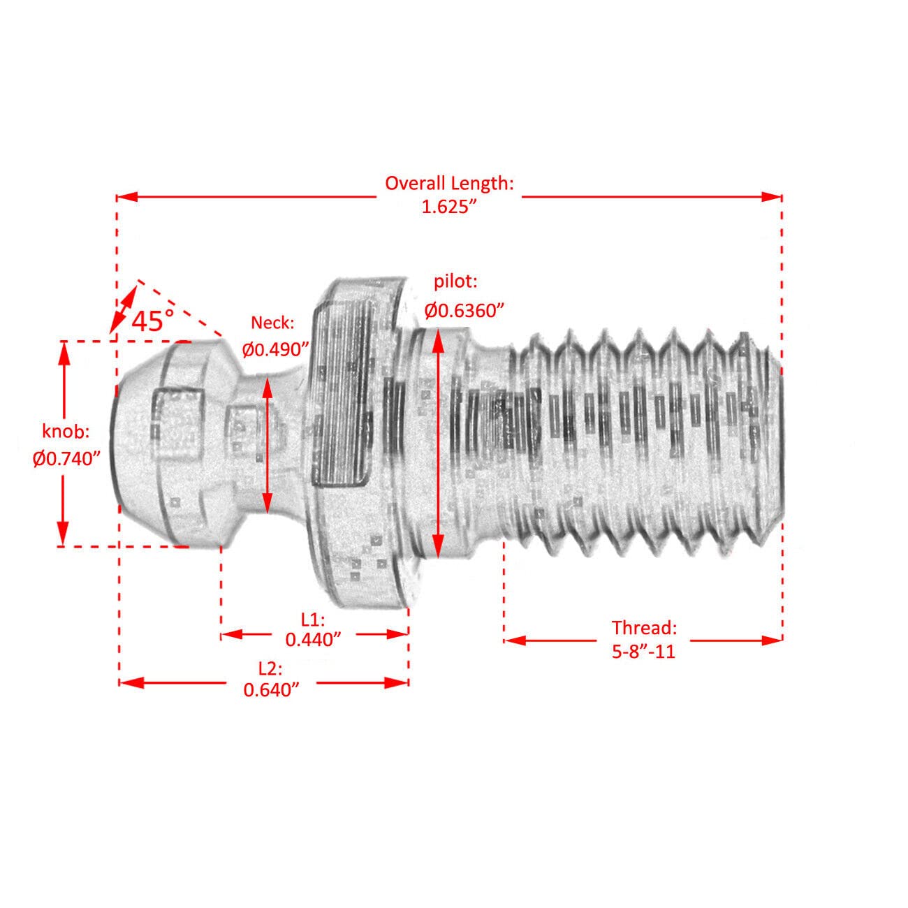 Replace Tool Spare Part for Machines 10pcs CAT 40 5/8-11 45 Pull Stud Retention Knob for CNC for Hurco for Mazak for Okuma for Fadal (#US-20072024-13185)