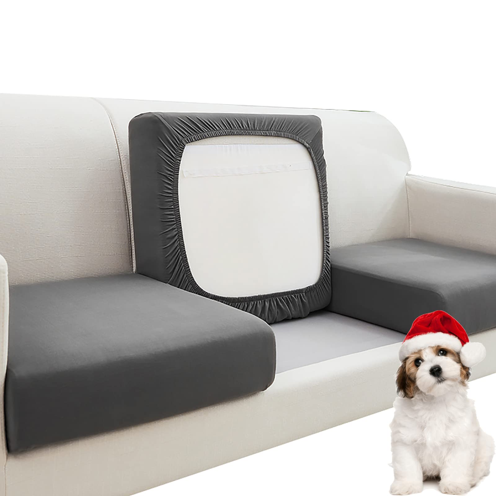 fmopq Stretch Sofa Seat Cushion Covers Separate Sofa Cushion Cover Furniture Protector Removable 1 Cushion Sofa Covers Couch Slipcover Soft Flexibility with Elastic Bottom (A 6)