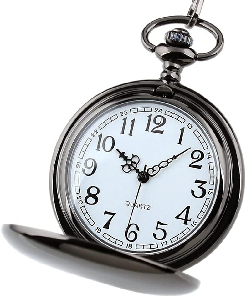 To My Veteran Engraved Pocket Watch - Personalized Black Vintage Quartz Watch with Chain - Meaningful Military Retirement, Veterans Day, Birthday, Christmas Gifts for Heroes, Dad, Husband, Grandpa