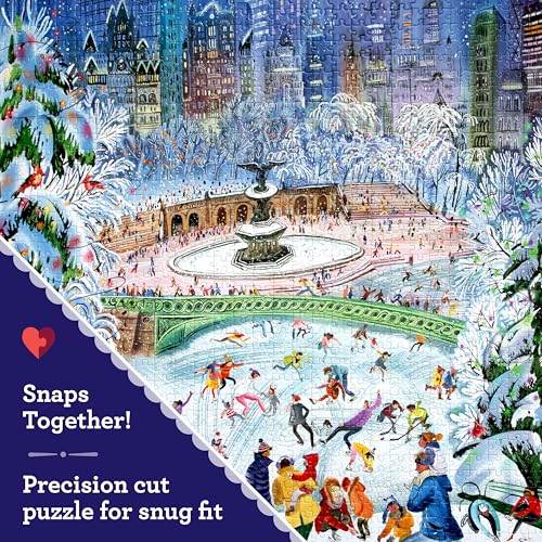 Image of eeBoo 1000 Piece Puzzle - New York City Skaters Jigsaw Puzzle for Adults, Square 23 inch x 23 inch Made with Recycled Board & Vegetable-Based Ink