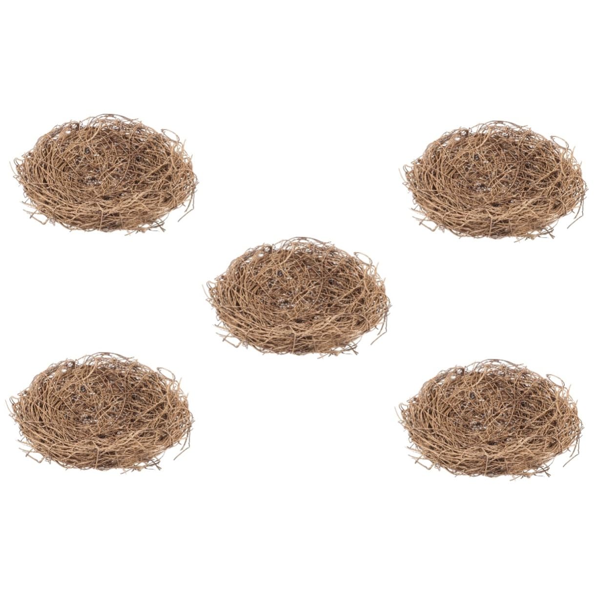 Angoily 5pièces Nid Oiseau Décoratif Rotin Doré Artisanat Fait Main pour Photographie Accessoire De Fête Et Décoration De Jardin pour Pâques Noël Et Événements Plein Air