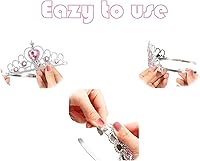 Vista 3 de S & E TEACHER'S EDITION Juego de corona de tiaras de 16 piezas, disfraz de princesa, regalos de fiesta de cumpleaños, accesorios para cumpleaños