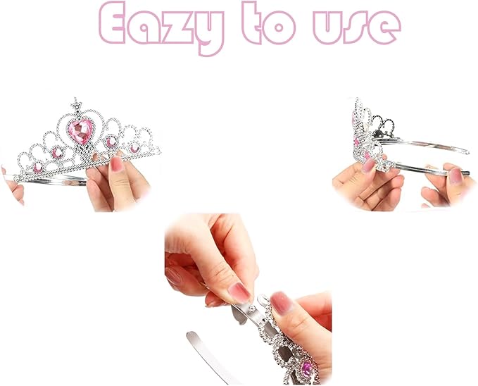 S & E TEACHER'S EDITION Juego de 8 Tiaras con Corona para Niñas miniatura 4
