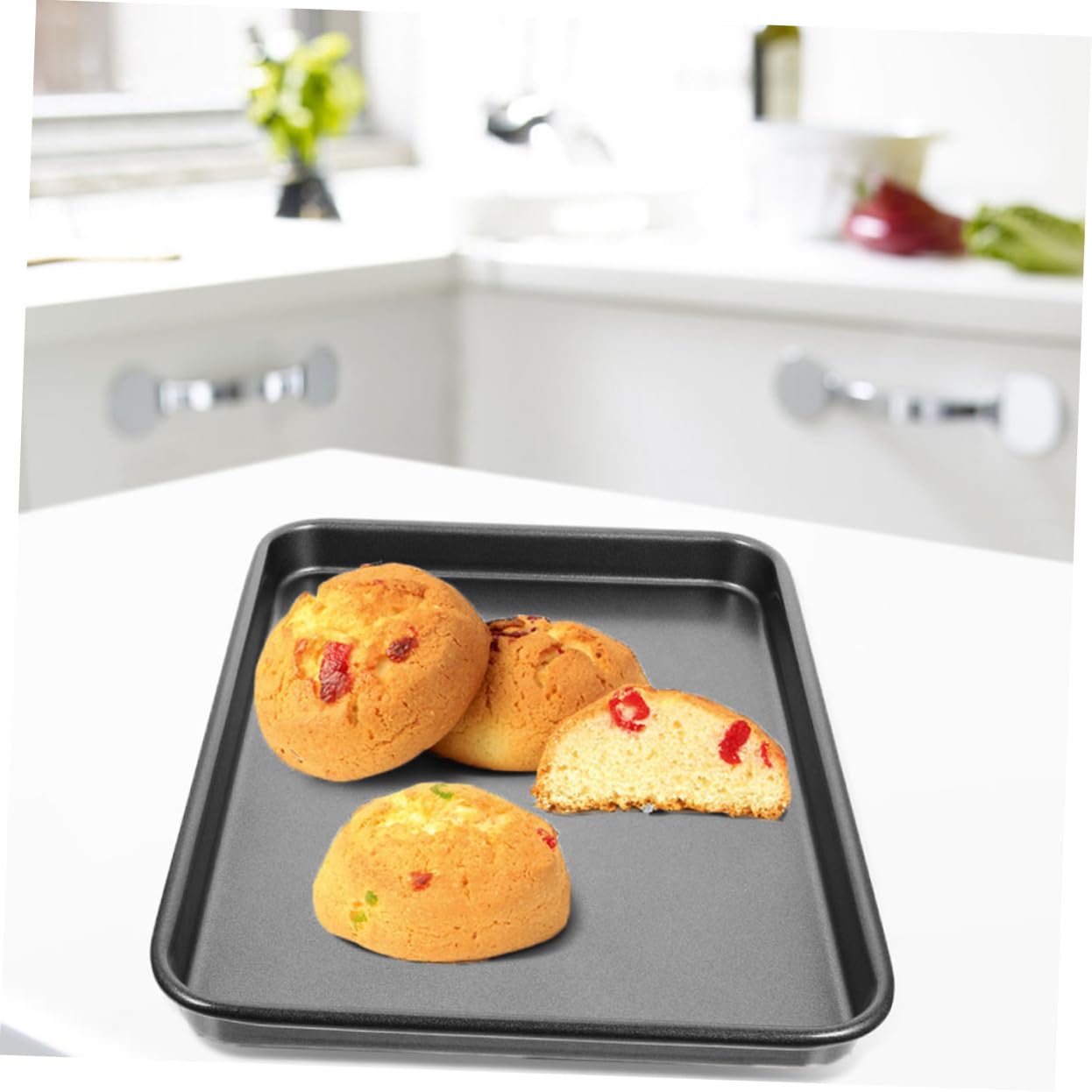 2pezzi Teglia Rettangolare in Acciaio Al Carbonio Teglia Da Cucina Per Dolci e Pizza Riutilizzabile Facile Da Pulire e Riporre