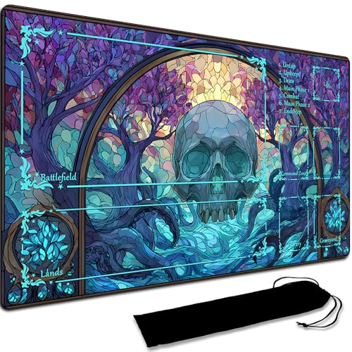 Board Game MTG Playmat + Black Waterproof Bag, Stitched Edges, Smooth Rubber Surface, MTG PlayMat With Zones (An Original Playmat) (With Zone,4)