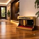 Automatic Shoe Polishing Cleaning Shining Machine (GOLDEN) with Built-in Polish Dispensor.Two Rotating Soft Brushes for Polishing & shining for a Mirror like Shine in No Time.Powerful Copper Motor gallery image