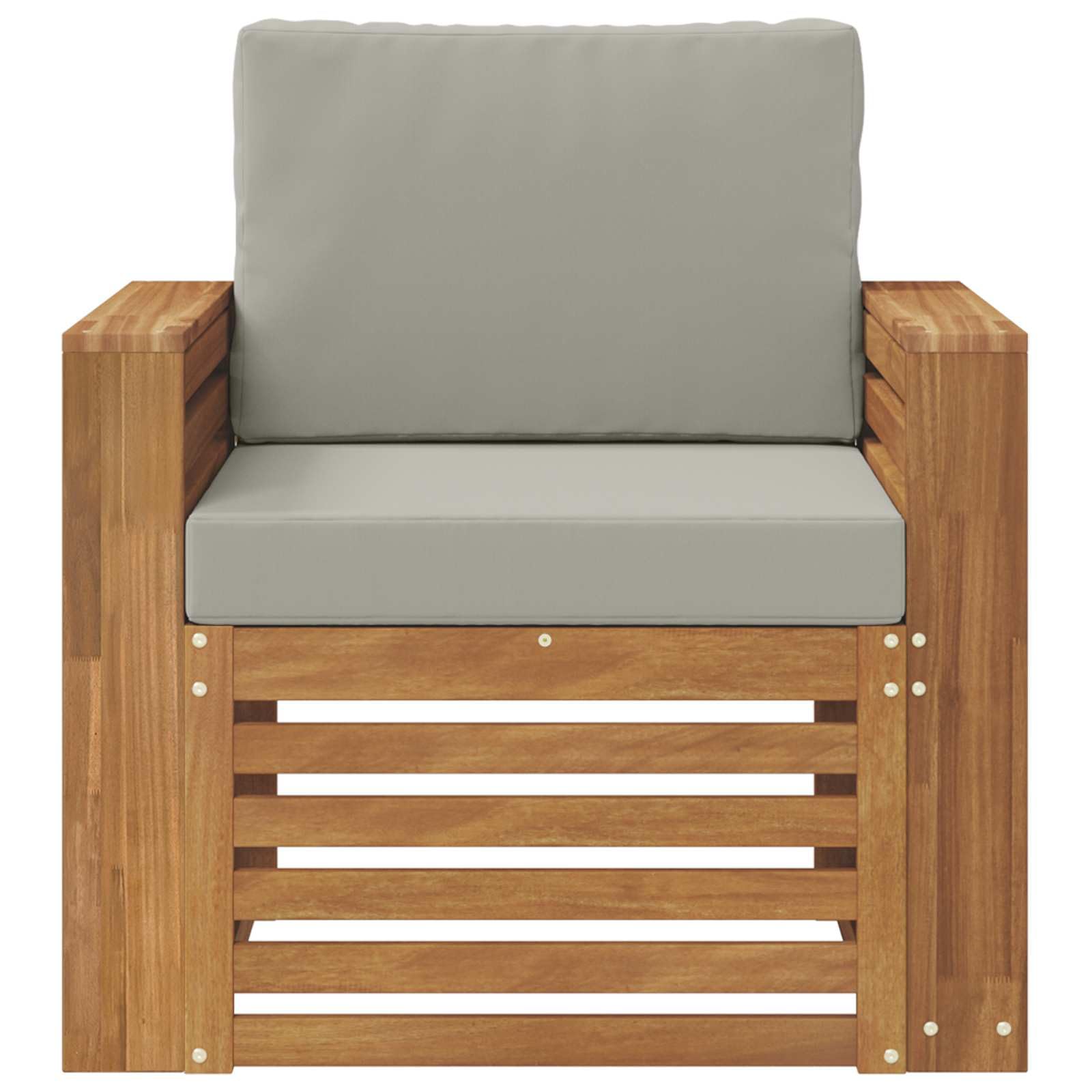 Set di mobili da giardino in legno massello di acacia, divano da esterno con superficie resistente alle intemperie, design moderno con braccioli e schienali per ore di relax all'aperto