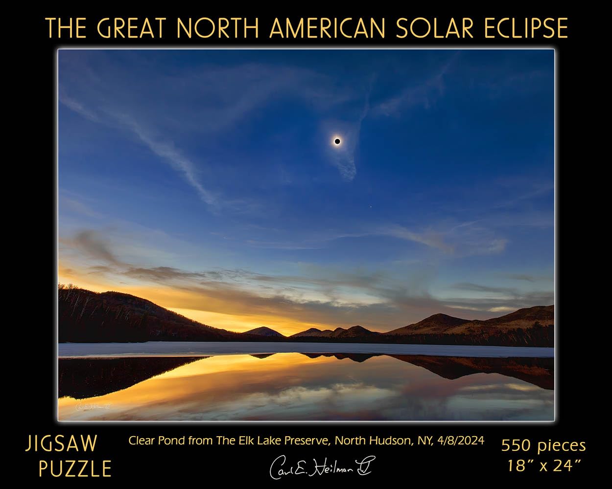 Adirondack Jigsaw Puzzle, The Great North American Solar Eclipse, 550 Piece Puzzle for Adults, Ages 13 and up, SEPZ