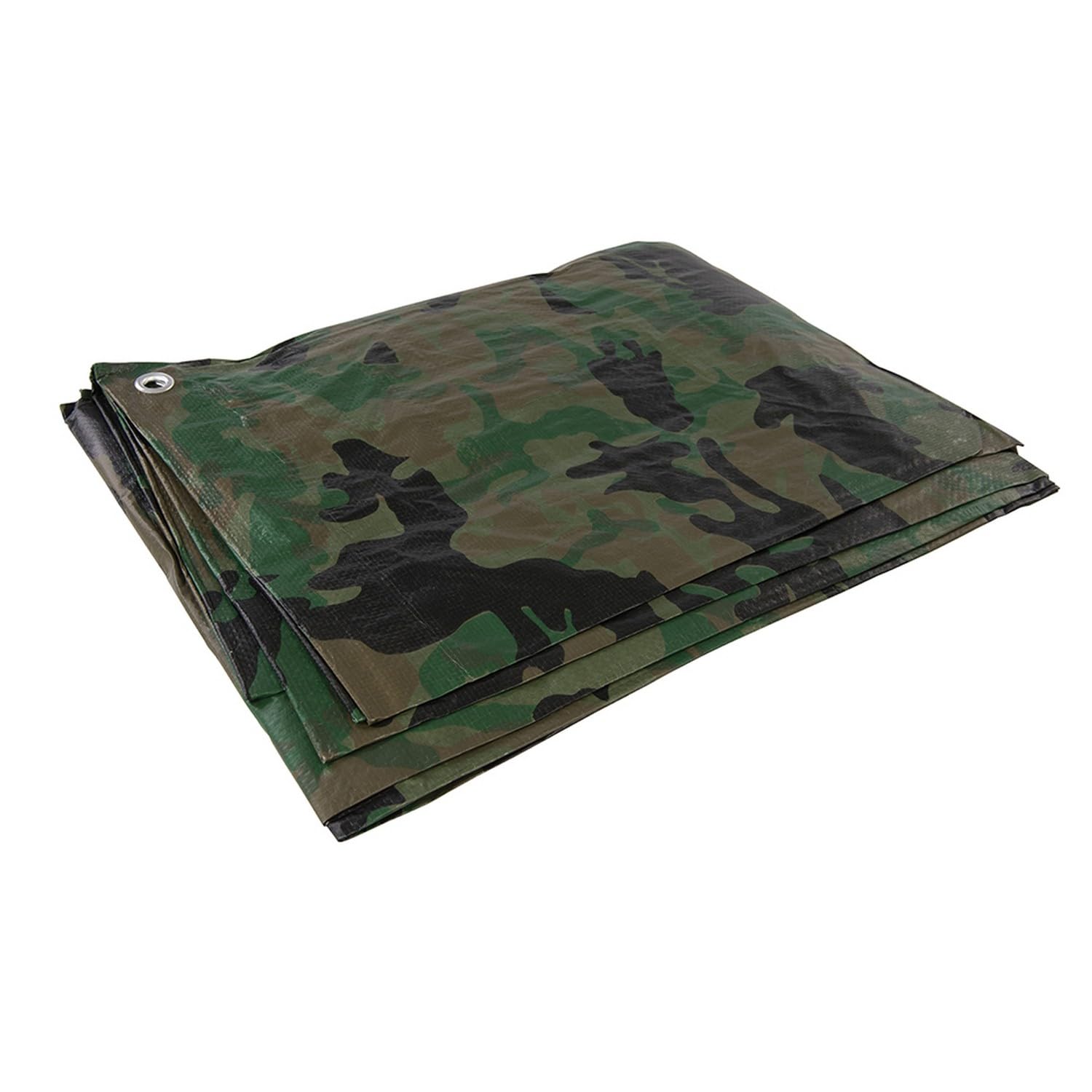 Silverline 488443 Camouflage Tarpaulin Cut 2.4 x 3m / Actual 2.3 x 2.85 m, Green