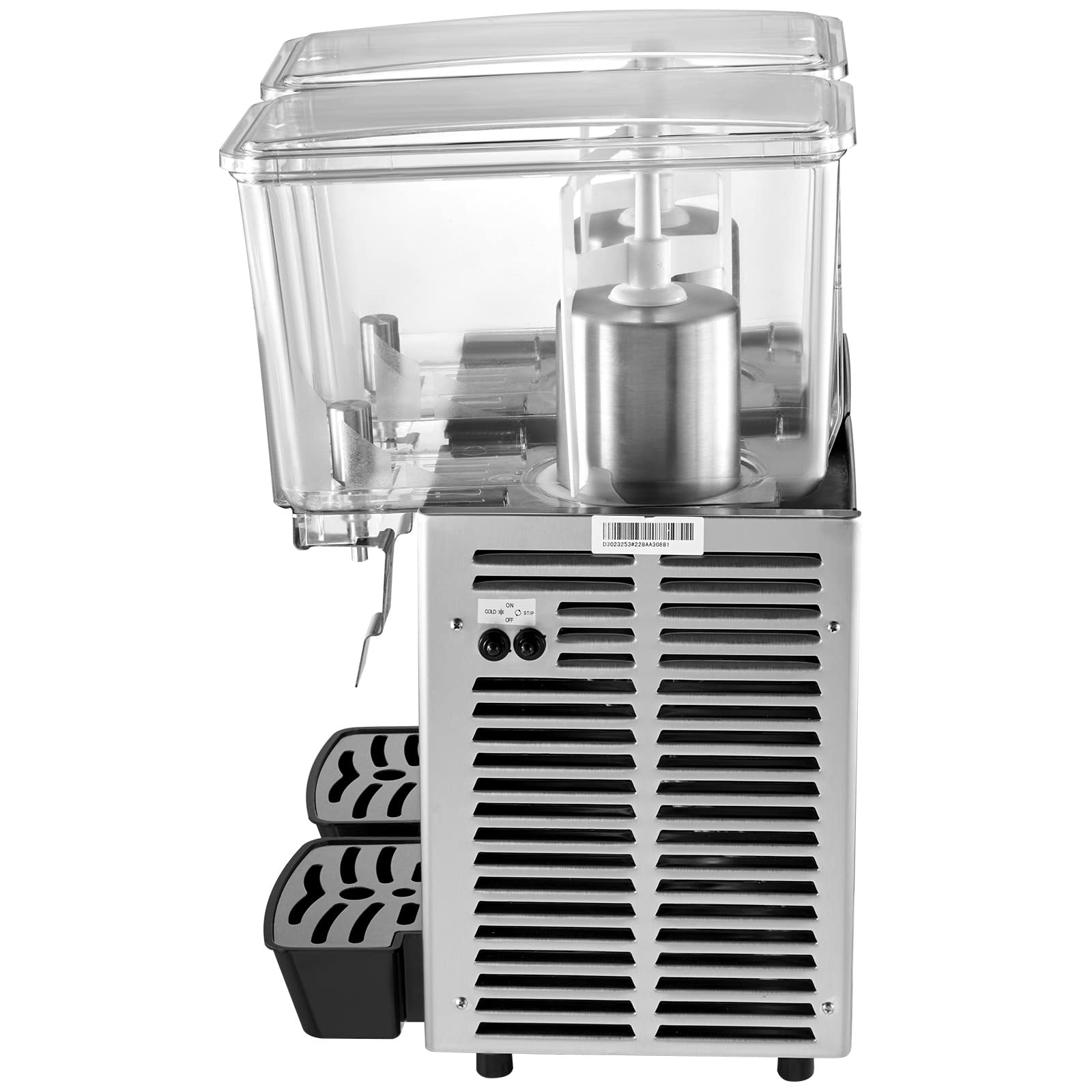 VEVOR Distributeur de jus commercial 12L*2, Distributeur de boissons froides 5-12℃ pour contenir le lait de soja/le lait frappé/le jus/yaourt,etc