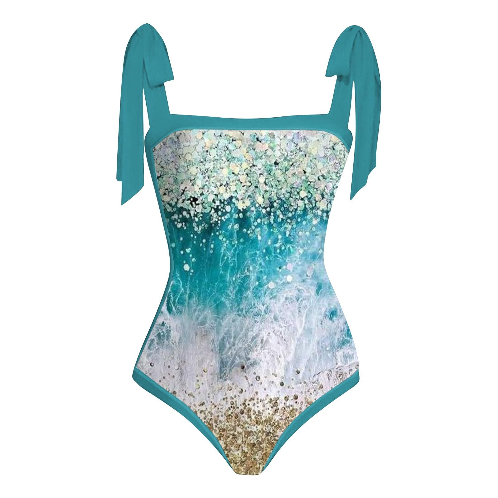 Costumi da Bagno Donna Monokini con Copriabito Stampa Elegante Set Due Pezzi Tankini per Mare e Piscina