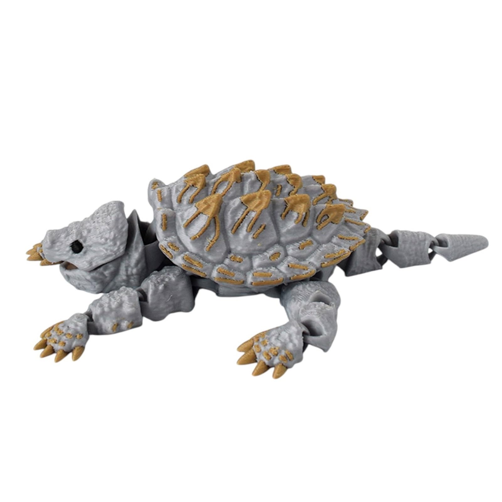 Casome 3D Printed Articulated Snapping Turtle Figurine – Movable Desk Decoration, Realistic Collectible Reptile Model For Home, Office, And Gift Display