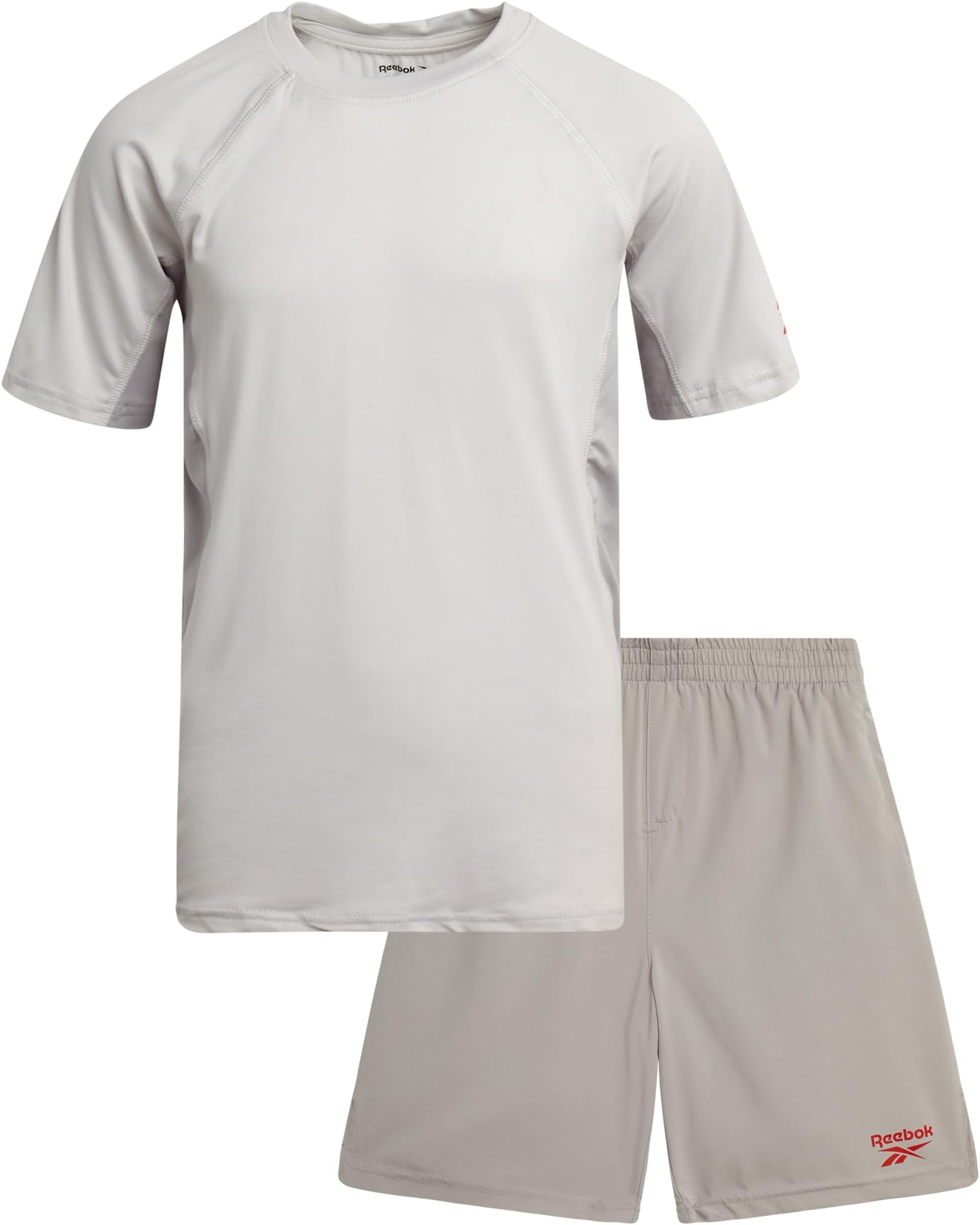 Reebok Boys Athletic Shorts Set - 2 Piece Summer Clothes Outfit with Graphic Tee and Boys Basketball Shorts for Active Kids