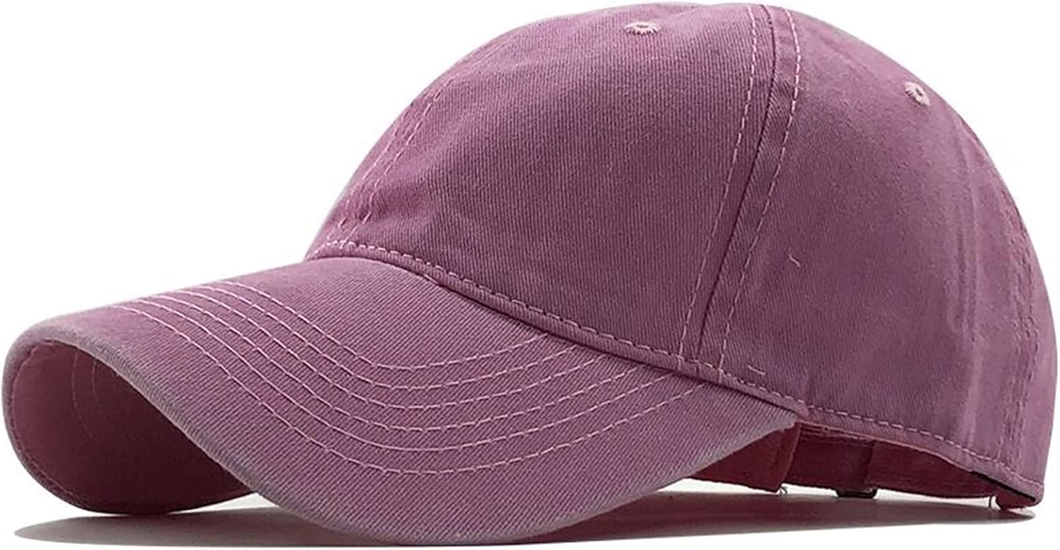 Semplice Berretto da Baseball Regolabile in Cotone Lavato, Tinta Unita, Unisex, per Coppia, alla Moda, per Il Tempo Libero, da papà, da Pesca, con Snapback., Violet, 55-60CM Adjustable