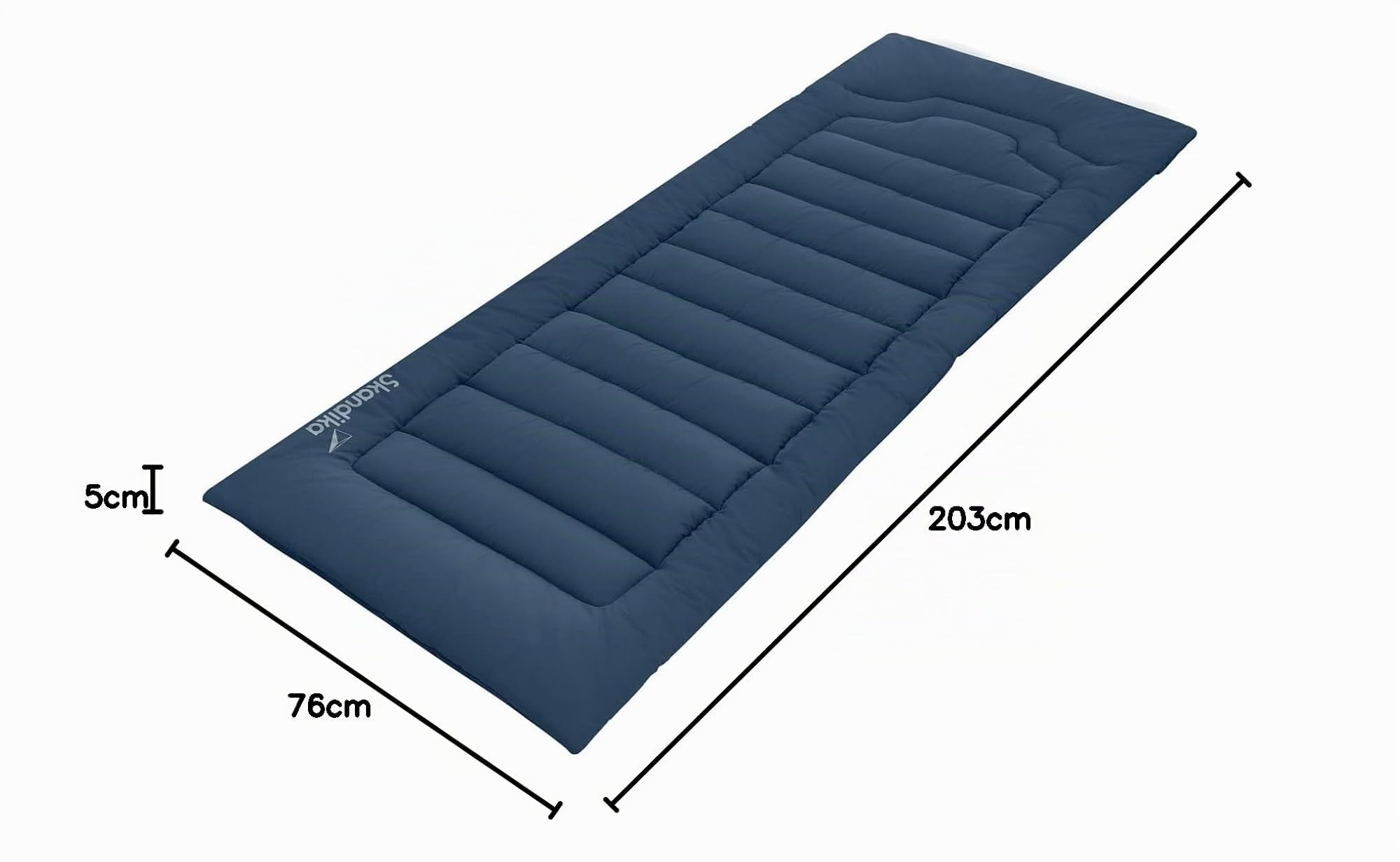 Skandika Coussin pour chaise longue de camping - 203/223 x 76 cm - Convient pour chaise longue Viia - 5 cm d'épaisseur - Avec sac de rangement - Coussin pour lit de camp, chaise longue de jardin,