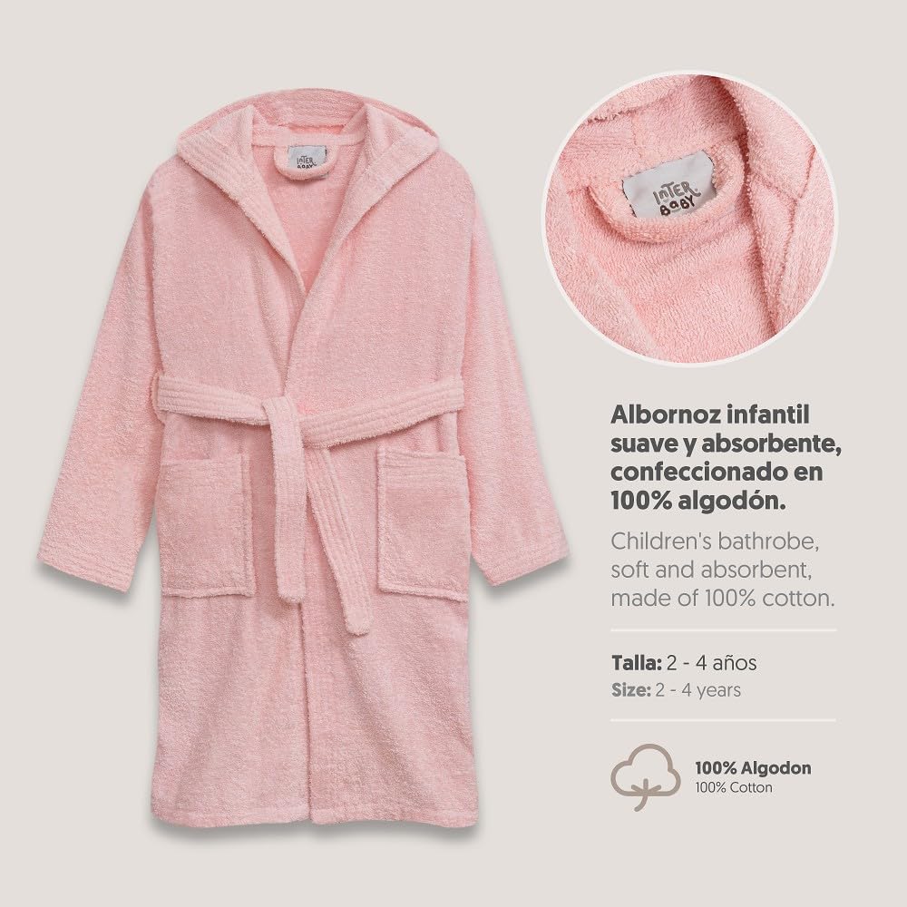 Interbaby Albornoz Liso Unisex Accappatoio bambino Bimbo 0-24