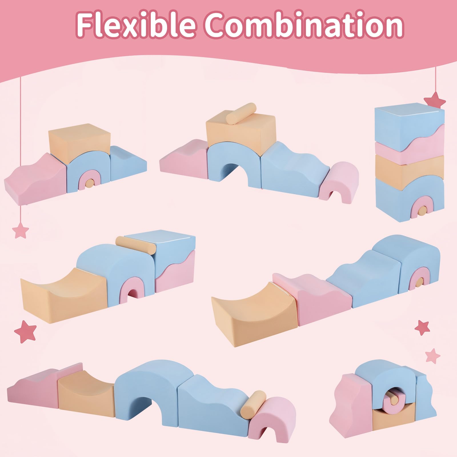 LIFEZEAL Blocchi da Costruzione in Schiuma per Bambini 3+ Anni (6 pz)