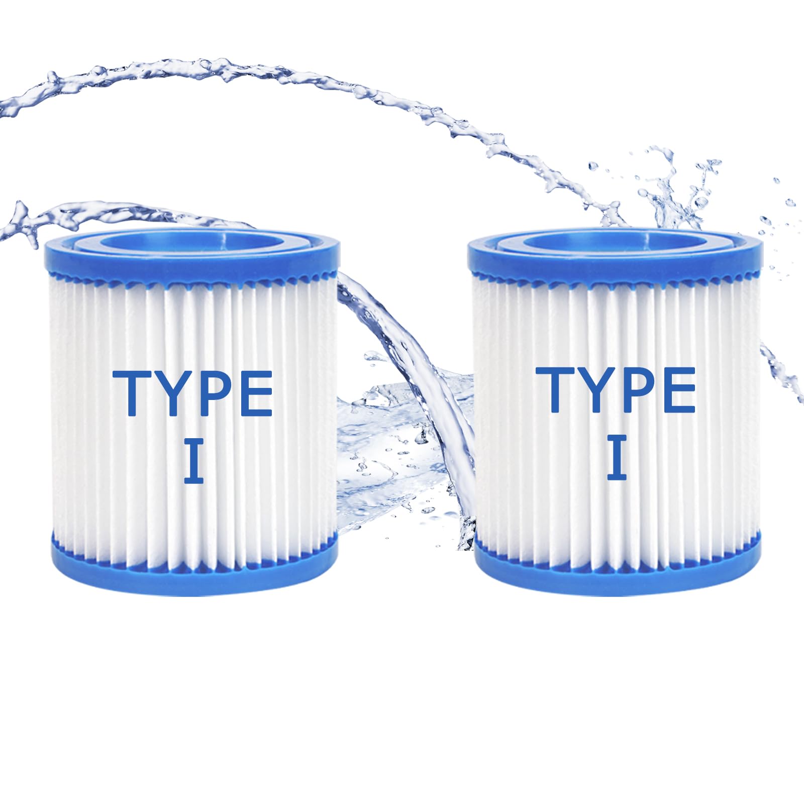 Photo 1 of EauVida Pool Filter Cartridges Type I, for Above Ground Pool Filter, Type 1 Cartridge Accessory for Use in 300 Gallon Easy Set Pool Filter Pump 2 Packs