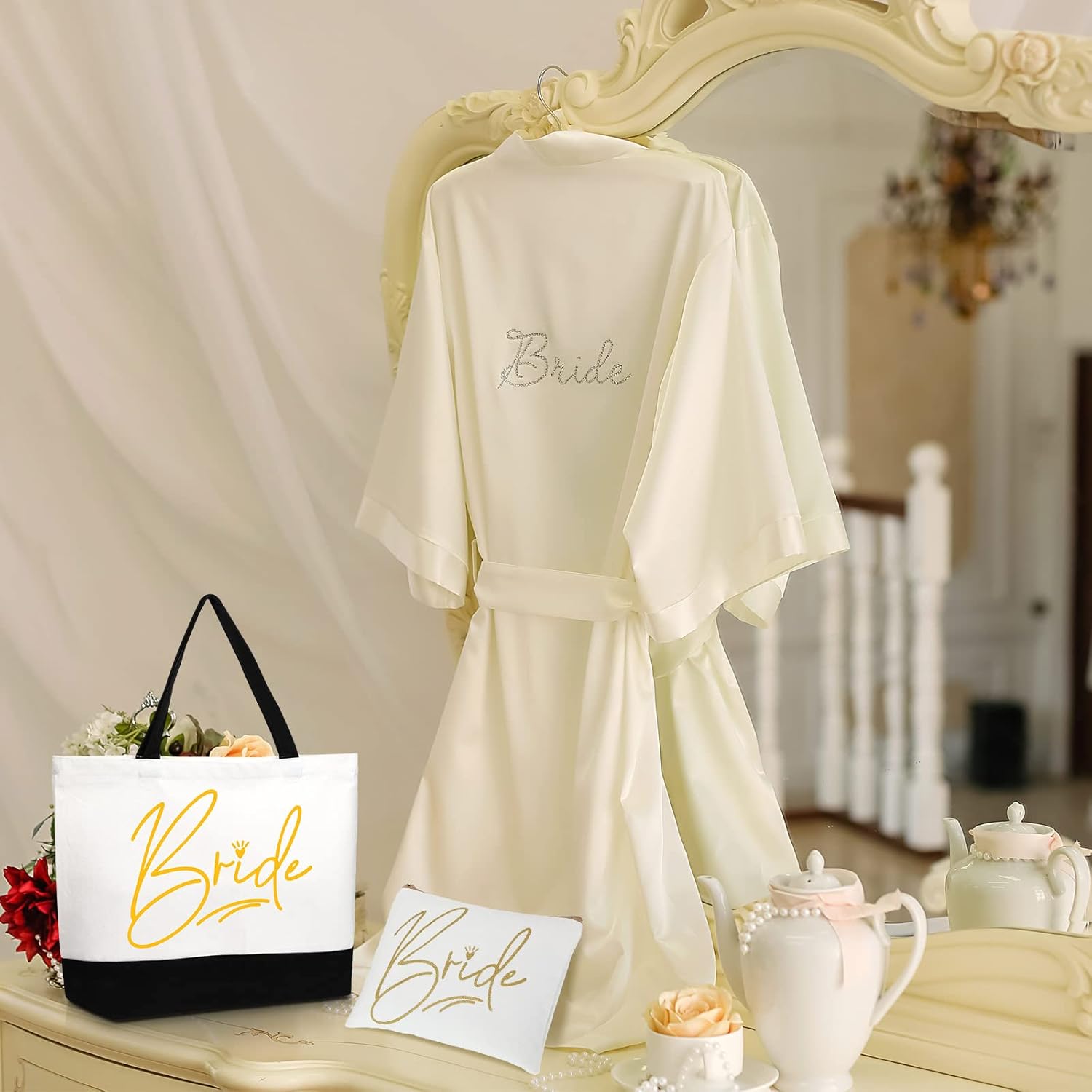 Sieral 10 Pieces Bridesmaid Tote Bags,Bridesmaid Gift Bags Wedding Canvas Tote Bag with Zipper Bride Bridesmaid Bags for Wedding Bridal Shower Bachelorette Proposal Party Favor Present - Image 6