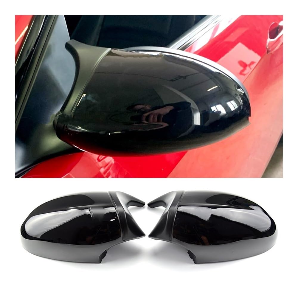 Espejo Retrovisor Coche 2x Cubierta Espejo E90 Puerta Lateral Coche Vista Trasera Tapa Cubierta Del Espejo Lateral Para BMW E90 E91 2005-2007 E92 E93 2006-2009 (Color : Bright black)