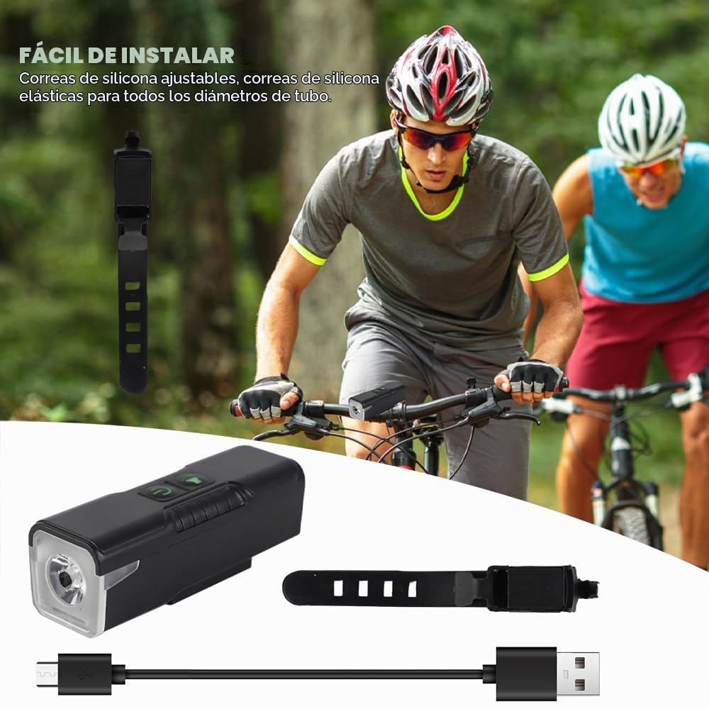 Timbre Bicicleta, Bocina Bicicleta Infantil Adulto, 120dB, Negro | Impermeable Electrico Timbre Bici Niño con Luz (3 Modos de Luz), 2 Modo de Campana, Accesorios Bici para Scooters, MTB
