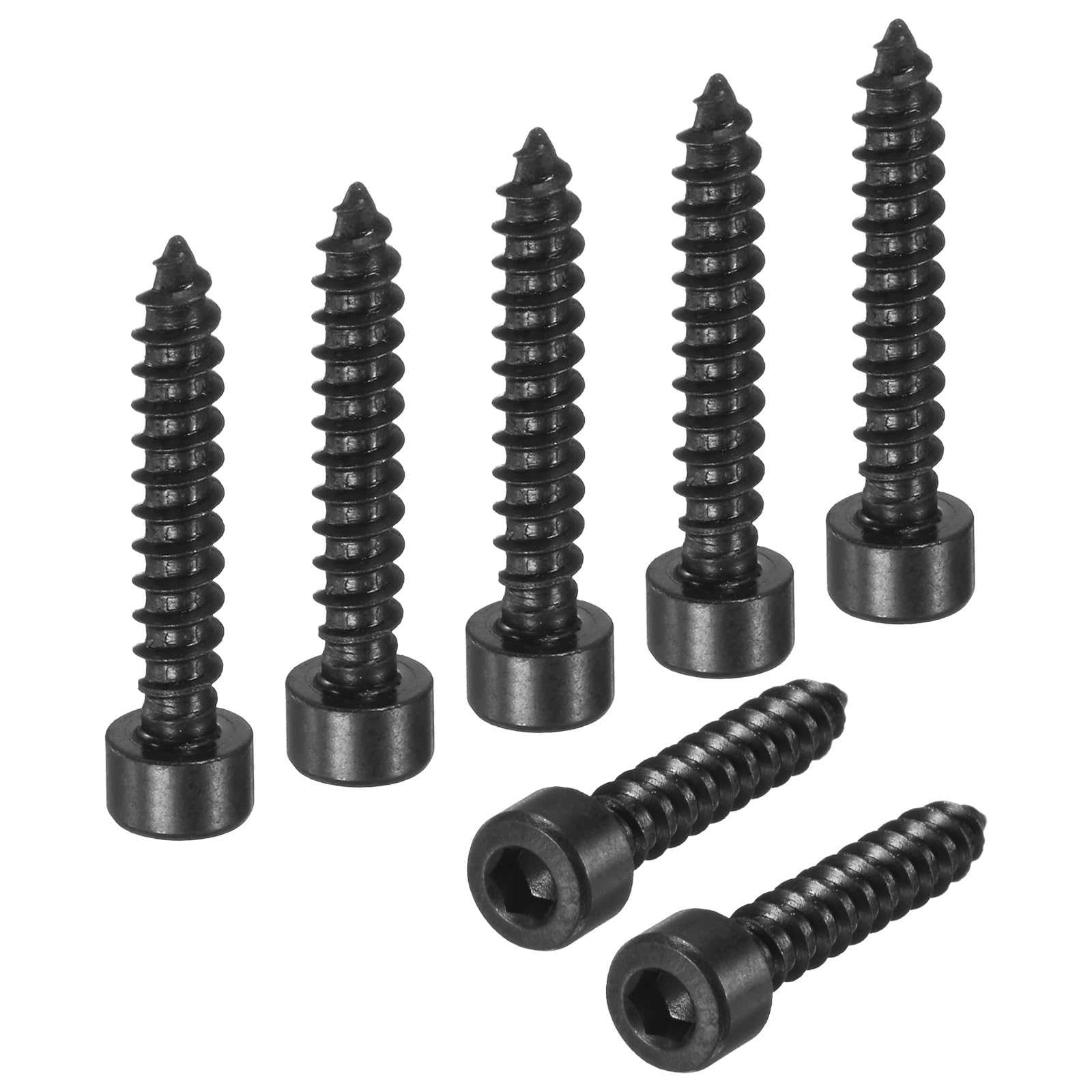 M METERXITY 100 Pack Hex Socket Head Screws, M4x25mm Stainless Steel Bolts Full Thread Self Tapping Screws for Furniture Machinery Electrical Appliances [Black]