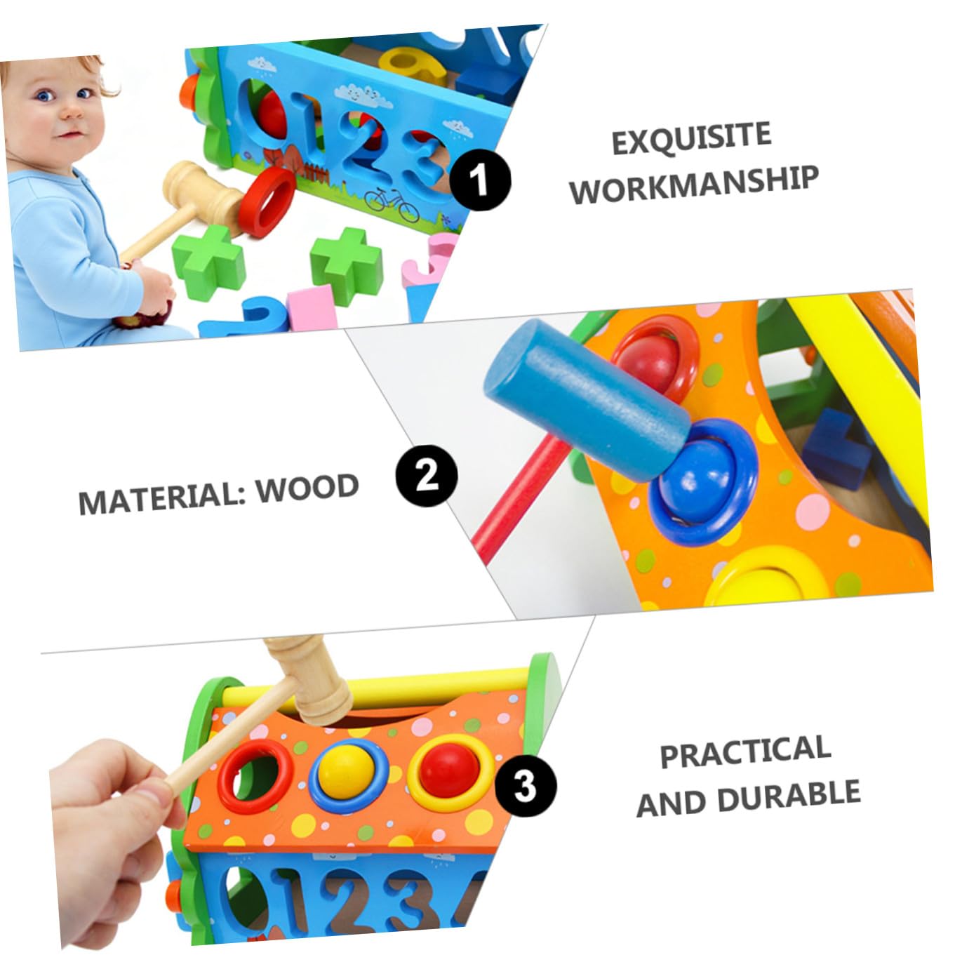 Juguete de Madera de Combinación de Números y Formas, Casa Desmontable de 1 Juego para Niños, Mejora el Razonamiento en Interacción Padre-Hijo