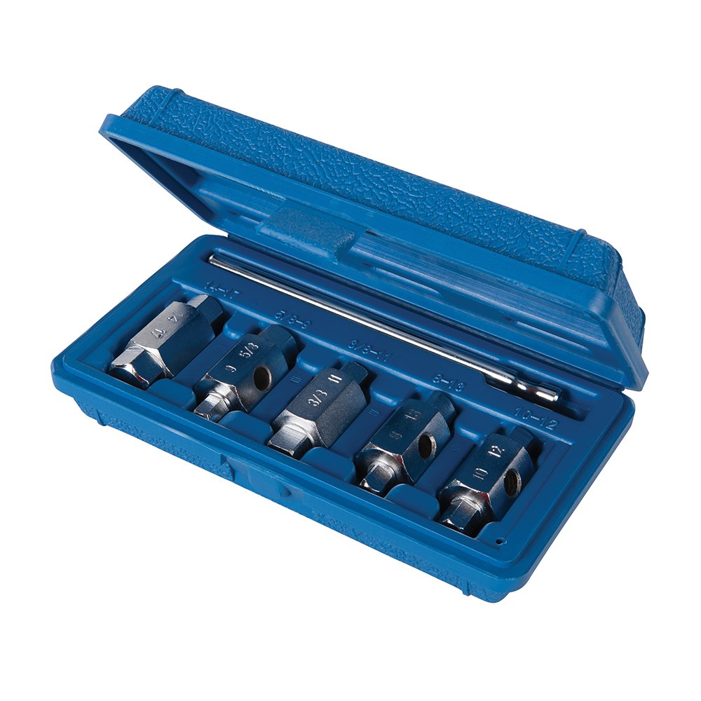 Silverline 867613 Coffret de Douilles de vidange, 6 pièces, Bleu
