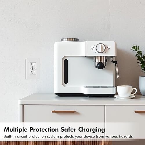 Miniatura 7 de Micmi Toma de corriente USB cargador de alta velocidad de 42 A receptáculo de seguridad a prueba de niños de 15 amperios placa de enchufe de pared