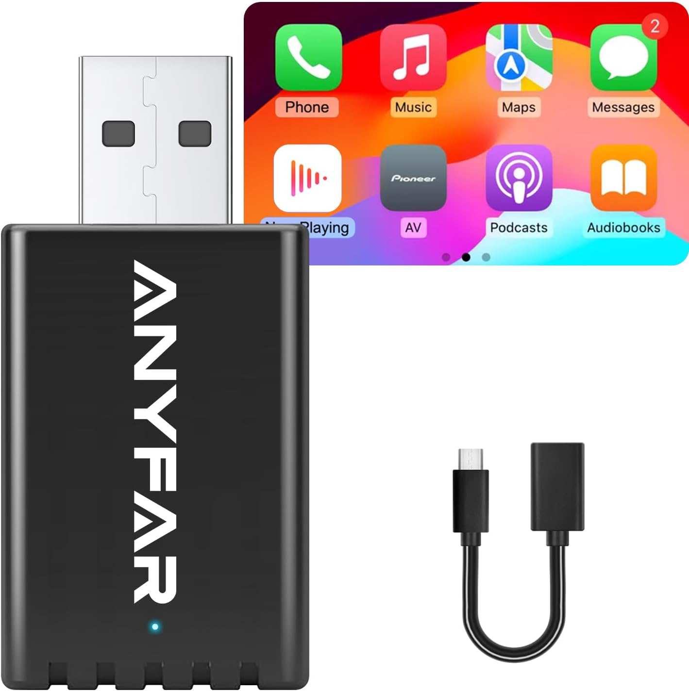 A4 Wireless CarPlay Android Auto Adapter for iPhone & Android Phone