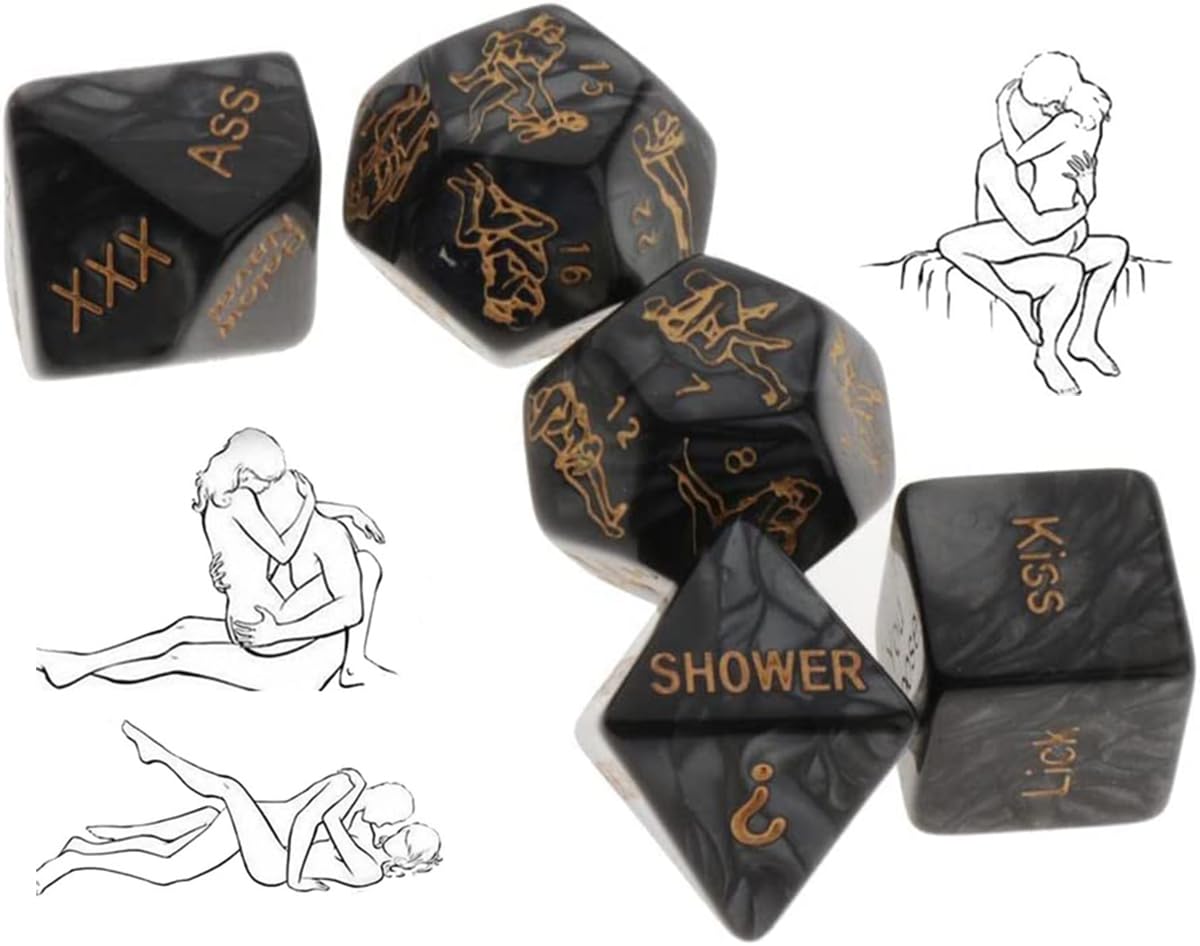 Nuovo Modello Scolpito Dadi Neri, Divertiti con Il Gioco da Tavolo di Dadi di Gioco! Regalo Originale-K21