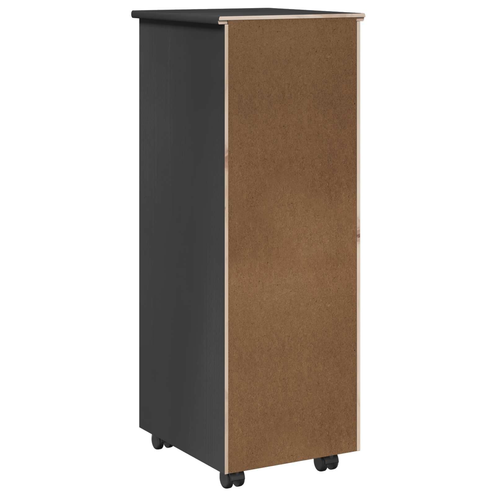 Armadio a rotelle grigio, 34 x 39 x 93,5 cm, in legno di pino