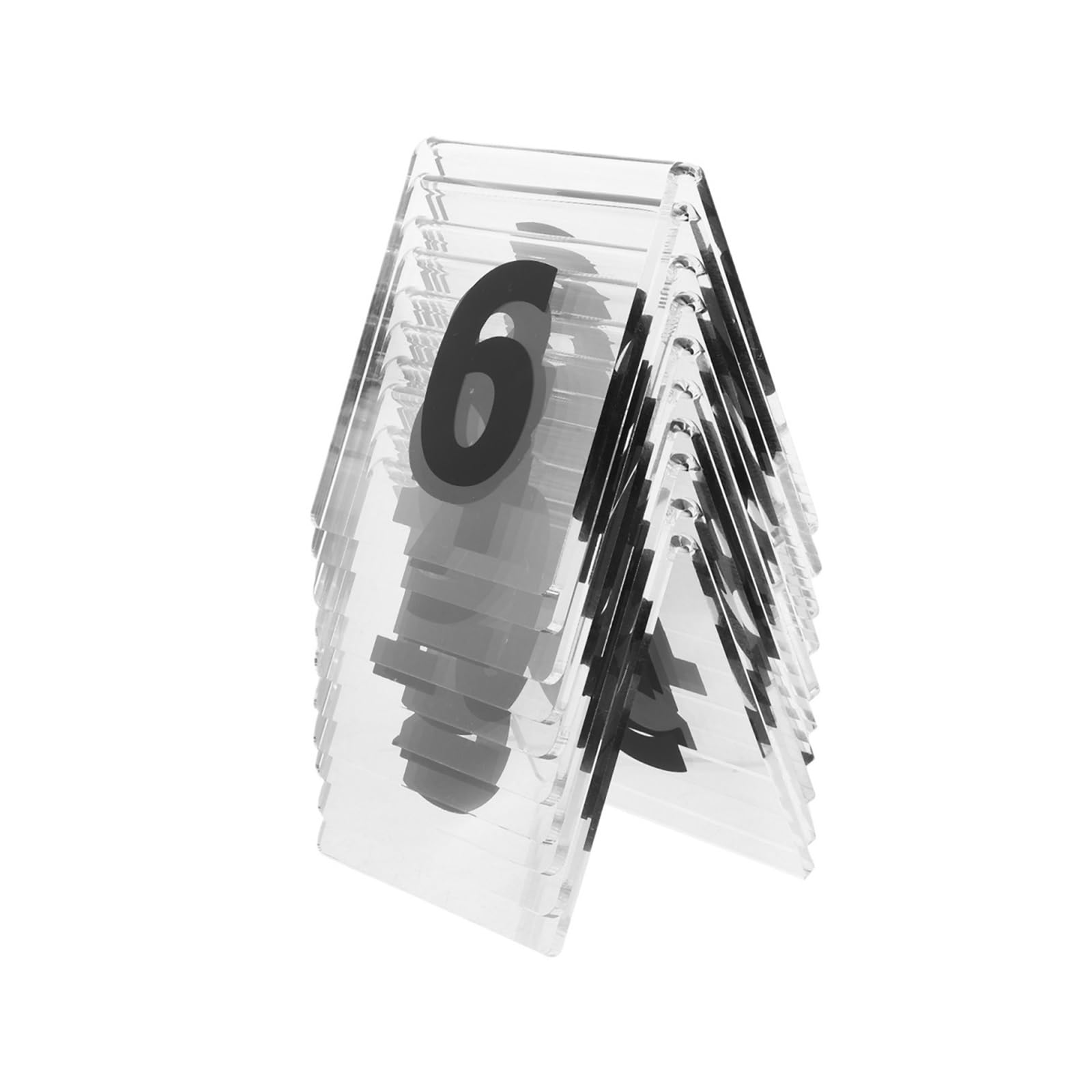 15pcs Reusable Table Number Cards Double Sided Triangle Stands for Wedding Event Banquets Restaurant Cafe Clear for Wedding Banquets
