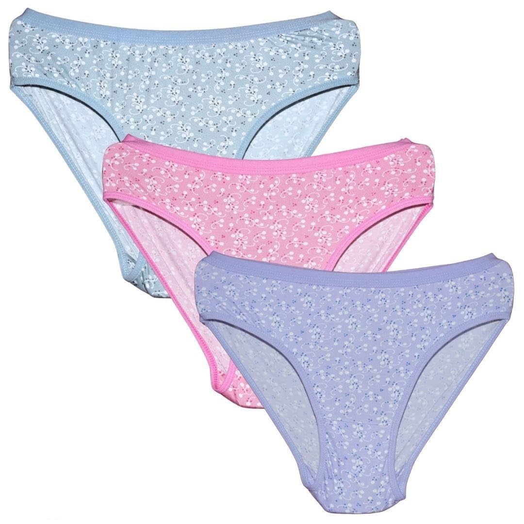 nitro skill Women's Hipster Panties, Floral Print, Pack of 3, Blue, Pink and Lavender-picture-46
