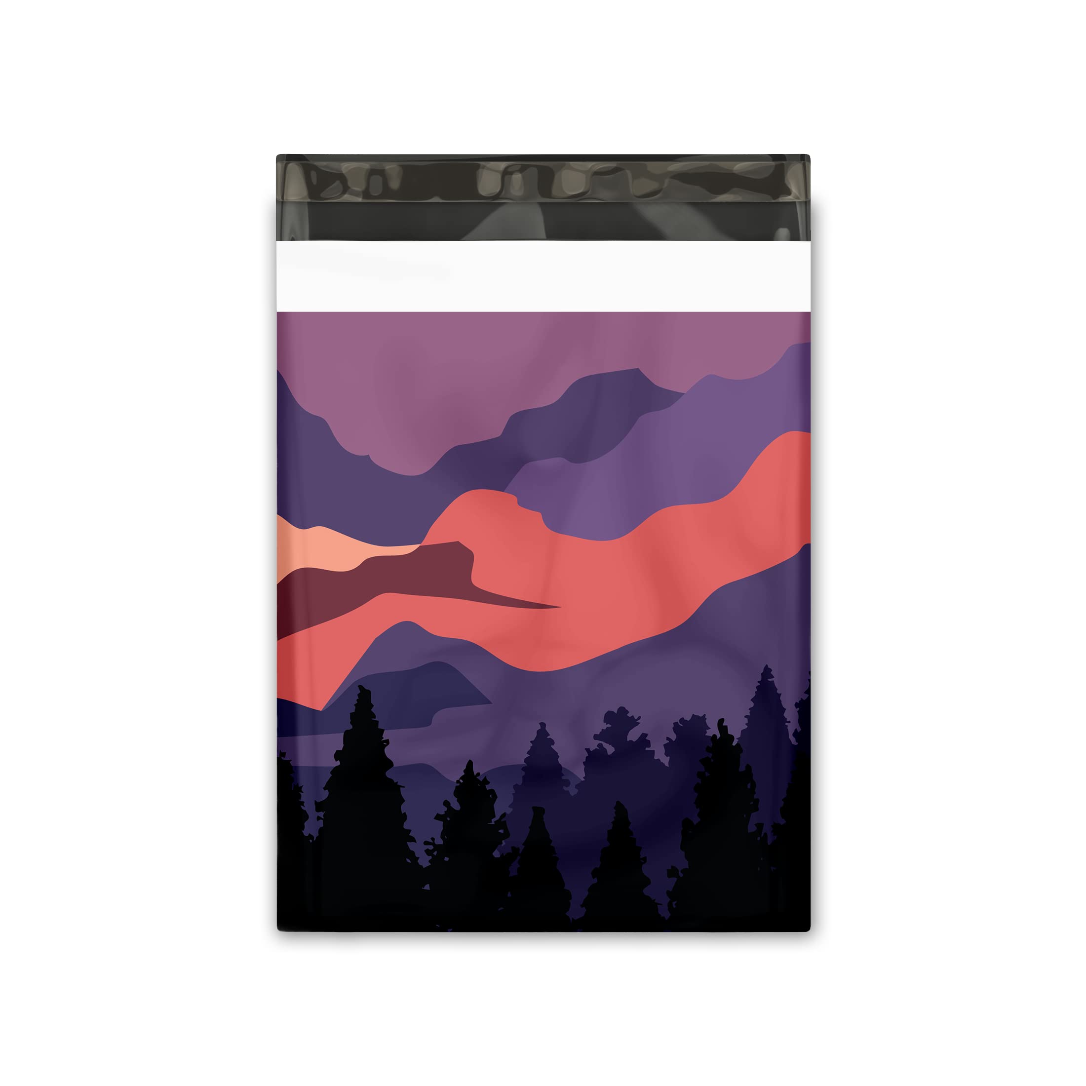 10 x 13 (100) sobres de polietileno de diseño de puesta de sol de montaña sobres impresos de alta calidad