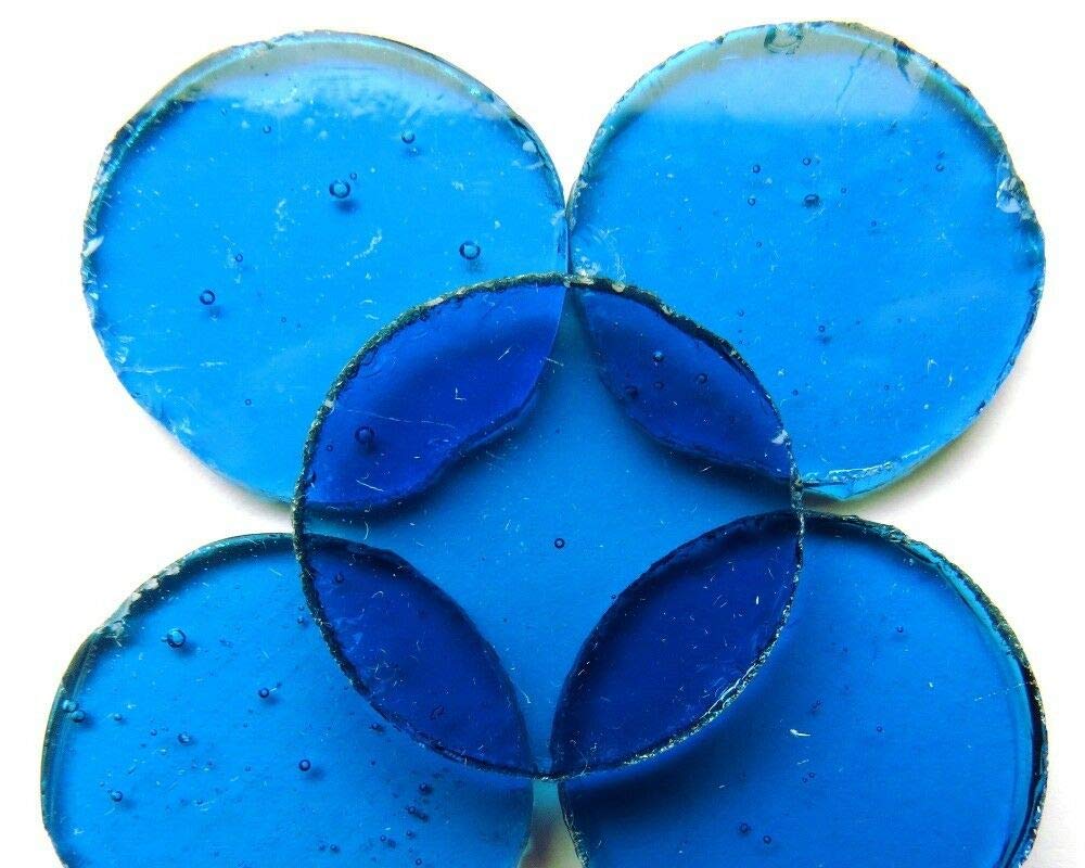 Hobby Island Mosaics Frost,Turquoise Craft Mosaic Tiles - Circles - Stained Glass - Turquoise Small