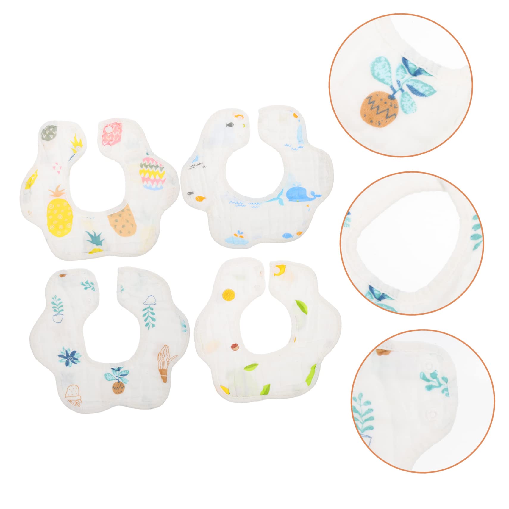 Hohopeti 12stücke Teiliges Baumwoll-lätzchen Für Junge Mädchen Cartoon-design Atmungsaktive Weiche Und Langlebige Spucktücher Für Neugeborene Und Kleinkinder Handwaschbar Und Farbecht