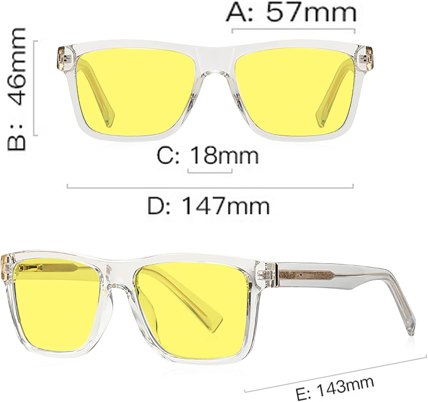 laureles Night Vision Polarized Yellow Lens Full Reading Glasses Men Fashion Vintage Square Frames Reader