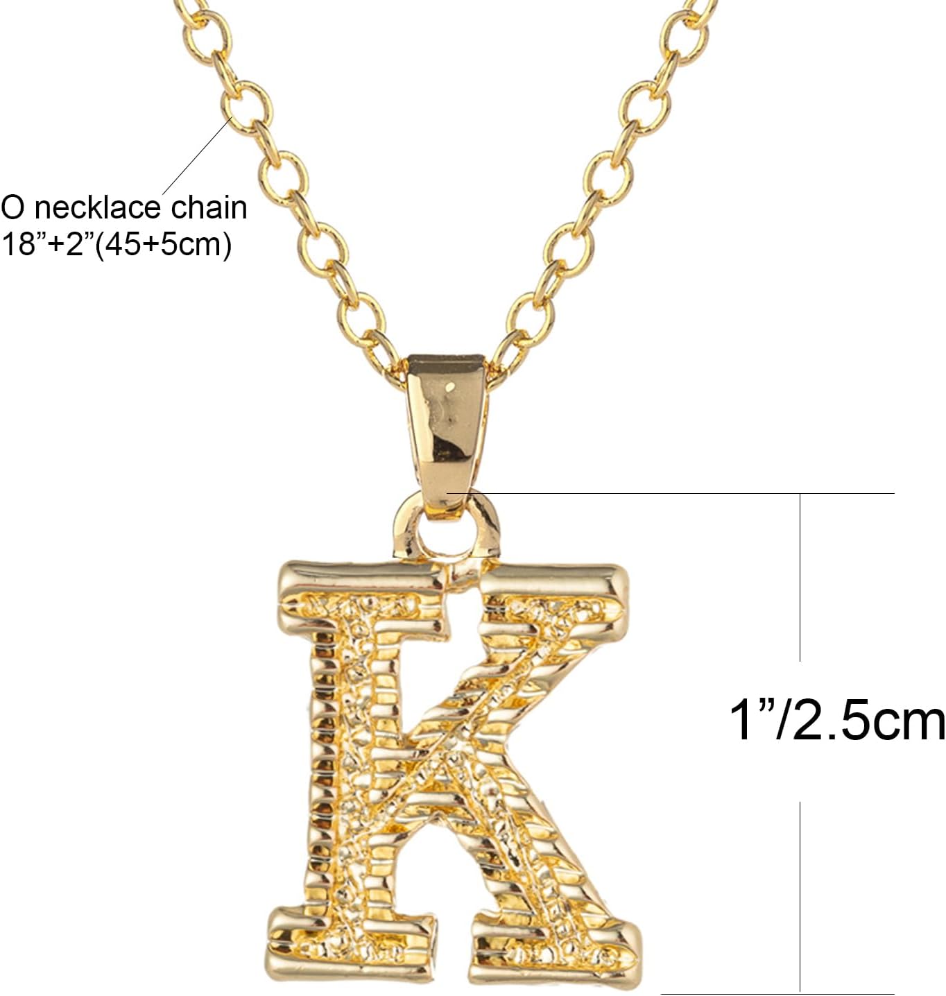 Initial Necklace for Women Men 14K Gold Plated 26 Letters Name Pendant Necklace - Image 2