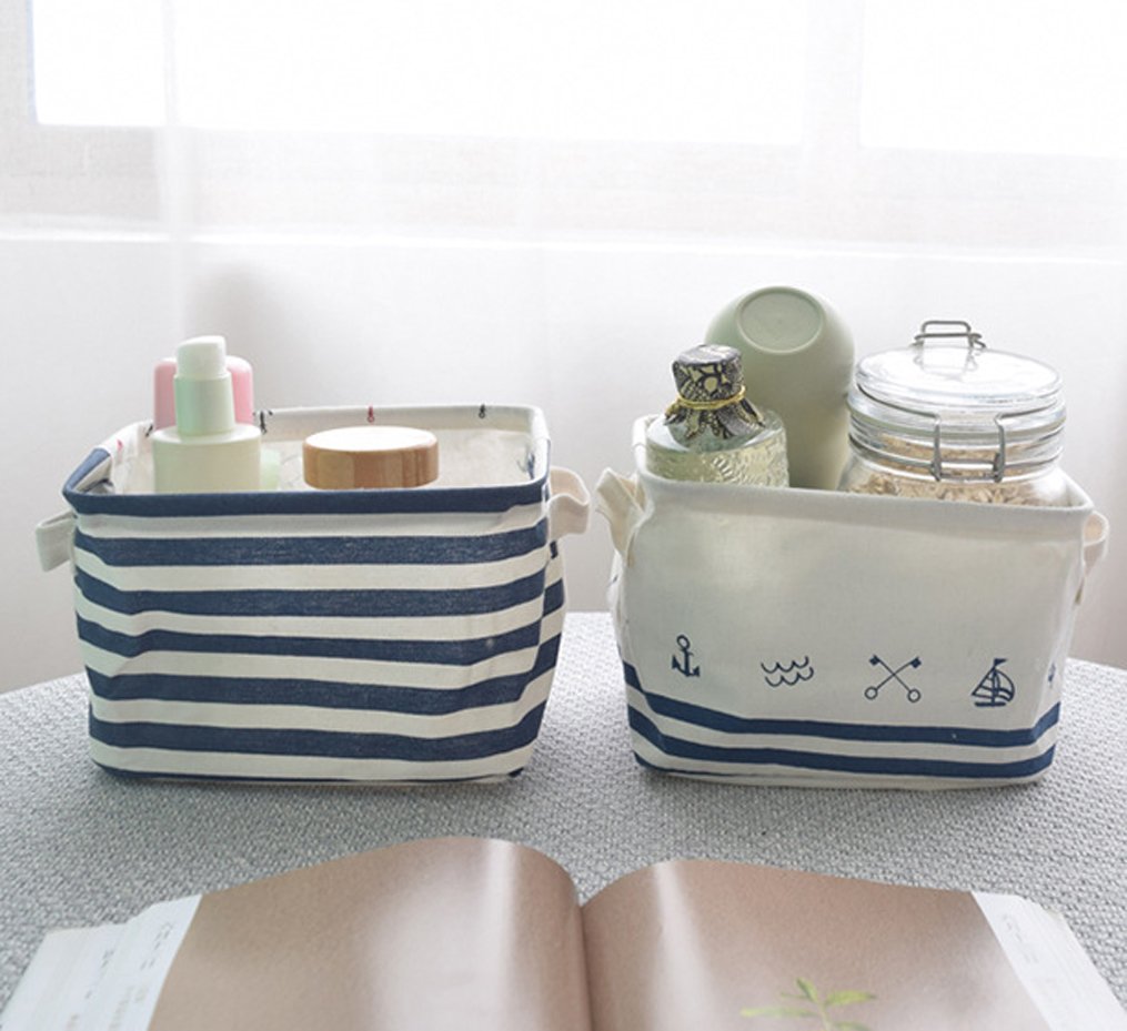 WIND AND SEA SEA FOLDING BASKET ベージュ Amazon.com - BANBERRY DESIGNS Nautical Foldable Storage Box