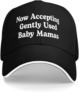 Now Accepting Gently Used Baby Mamas Hat for Men Black Women Funny Humor Trucker Caps for Women Gag Gift