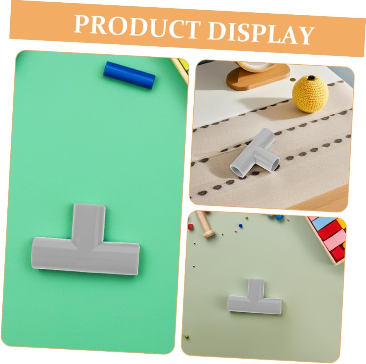 2Pcs Playpen Tee Connectors Way Pipe Fitting Accessories for Fencing Indoor Outdoor Use Easy to Clean Modern Design for Living Rooms Gardens image 3
