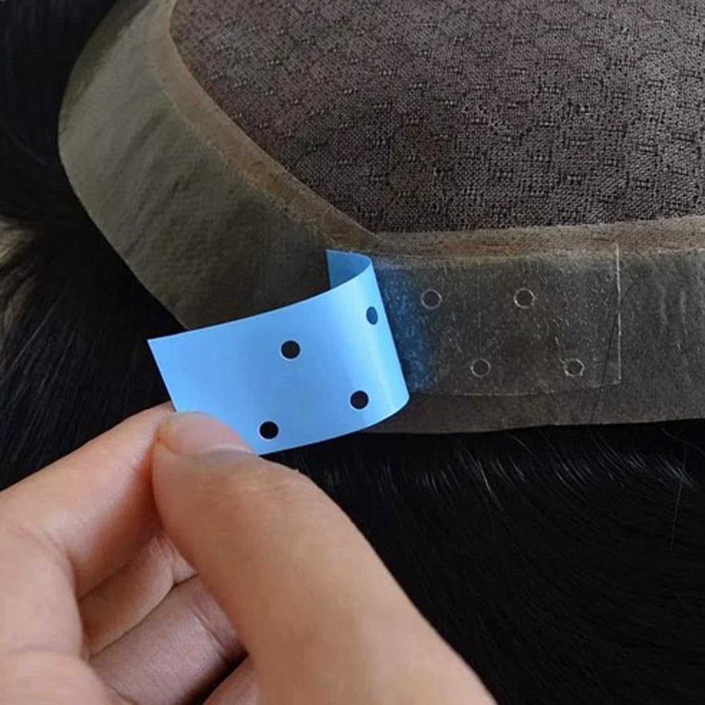 36 Tiras de Cinta para Peluca, Cinta Impermeable de Doble Cara para Peluca de Encaje, Cinta Adhesiva Azul para Pelucas, Extensiones de Cabello, Peluquines