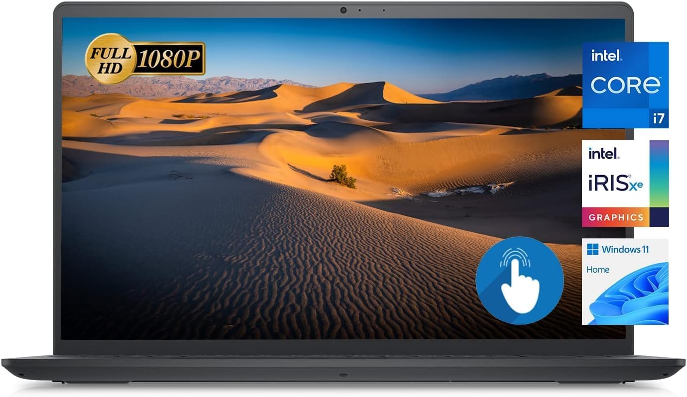 DELL Inspiron 15 3530 Laptop, 15.6" FHD Touchscreen, Intel Core i7-1355U Processor, 64GB RAM, 1TB SSD, Webcam, HDMI, Bluetooth, Wi-Fi 6, Windows 11 Home, Black