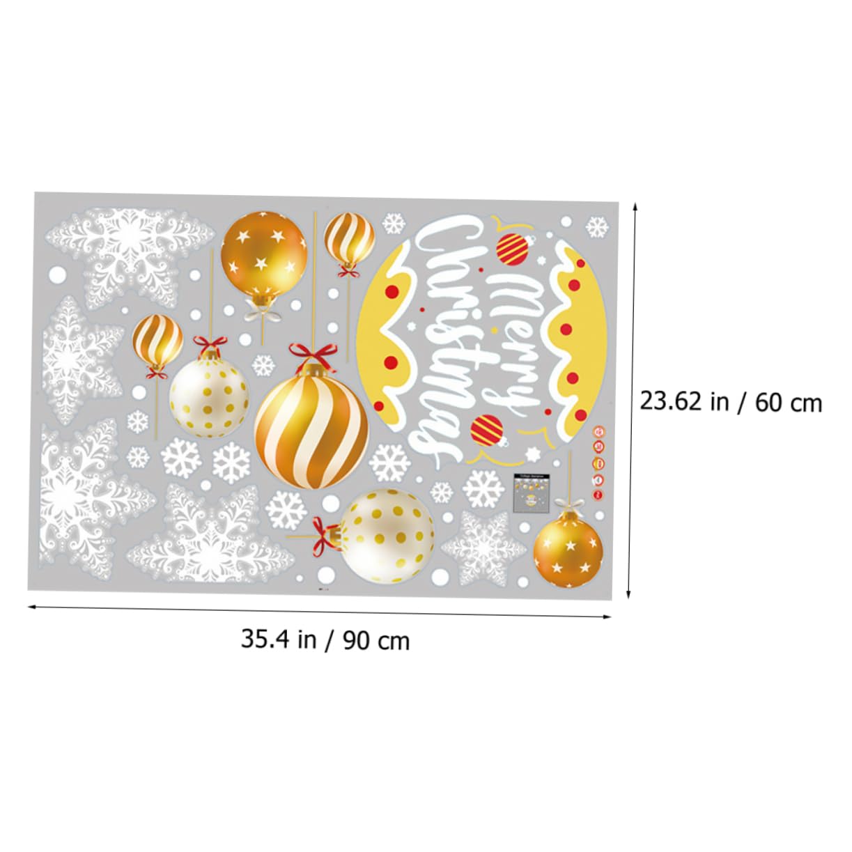 Alipis 5blätter Weihnachtsfensteraufkleber Wiederverwendbare Statische Wanddekoration Goldene Weihnachtsbaum-ornament Sticker Für Zuhause Und Partys