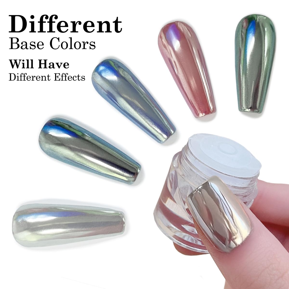 White Pearl Chrome Nail Powder 0.5g Magic Metallic Silver Mirror Effect Ice Pearlescent Nail Art Glitter Aurora Shimmer Powder for Nails High Gloss Glazed Donut Manicure Pigment Dust Decorations