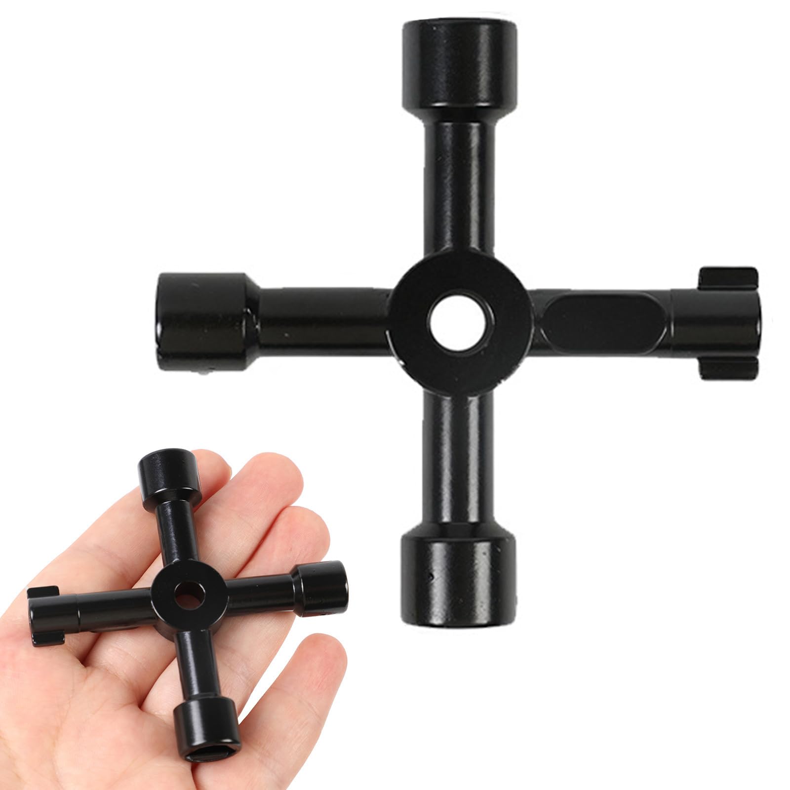 Chiave Universale 4 in 1 Cacciavite Multifunzione Portatile per Quadri Elettrici e Contatori Gas Nero Utensile per Elettricisti