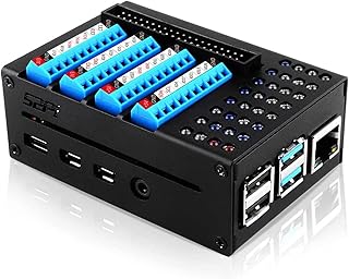 Yisawroy For 4B GPIO Screw Block Board HAT Kit LED For RaspberryPi4 Case- Metal Box For 4B GPIO Light Board Expansion Board Metal Case- Kit For Raspberry